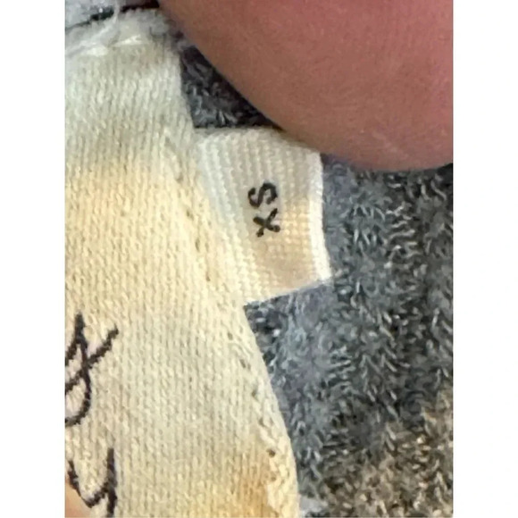 Anthropologie Oversized Waffle Knit Thermal Tunic Top XS Gray Raw Hem Lagenlook - Picture 10 of 10